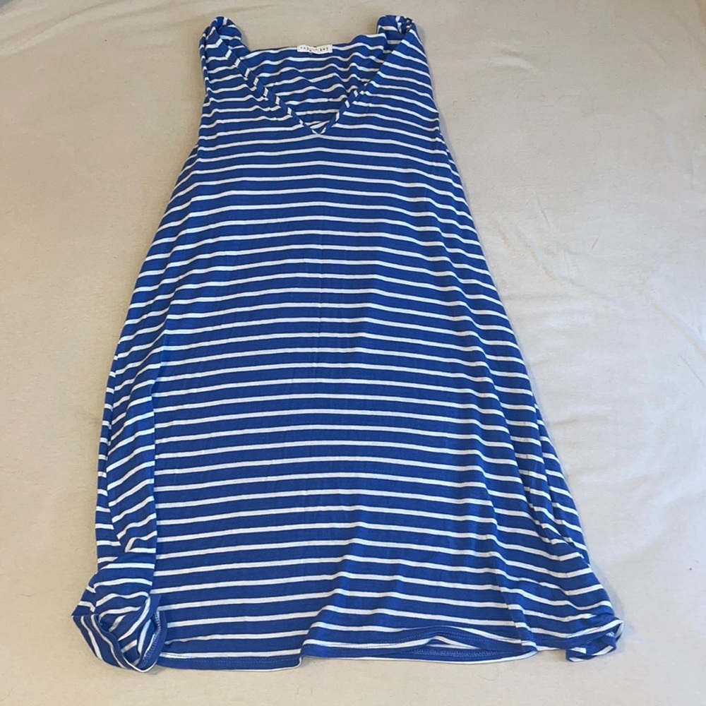 Navy and White Striped Cotton Dress